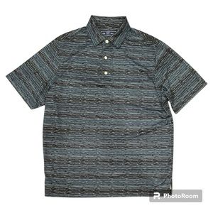 USA Palm Blue Golf Polo Shirt Size Large